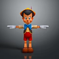 Cartoon Man In Yellow Hat Blue Bow Tie Red Shorts Brown Shoes And Arms Outstretched