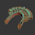 Orange Horseshoe Shaped Decorative Storage Rack Made Of Small Components For Household Use