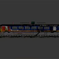 Vintage Detailed Model Train With Colorful Carriages On Railway Tracks And Platform