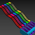 Vibrant Colorful Wavy Lines With Rainbow Hues On Black Background