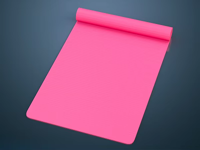 Pink Non Slip Yoga Mat Exercise Equipment For Home Fitness Workouts 3d model