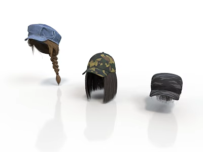 Various Stylish Design Baseball Caps With Denim Camouflage And Dark Styles For Daily Use 3d model