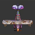 Vibrant Space Themed Biplane With Colorful Intricate Patterns And Structural Details