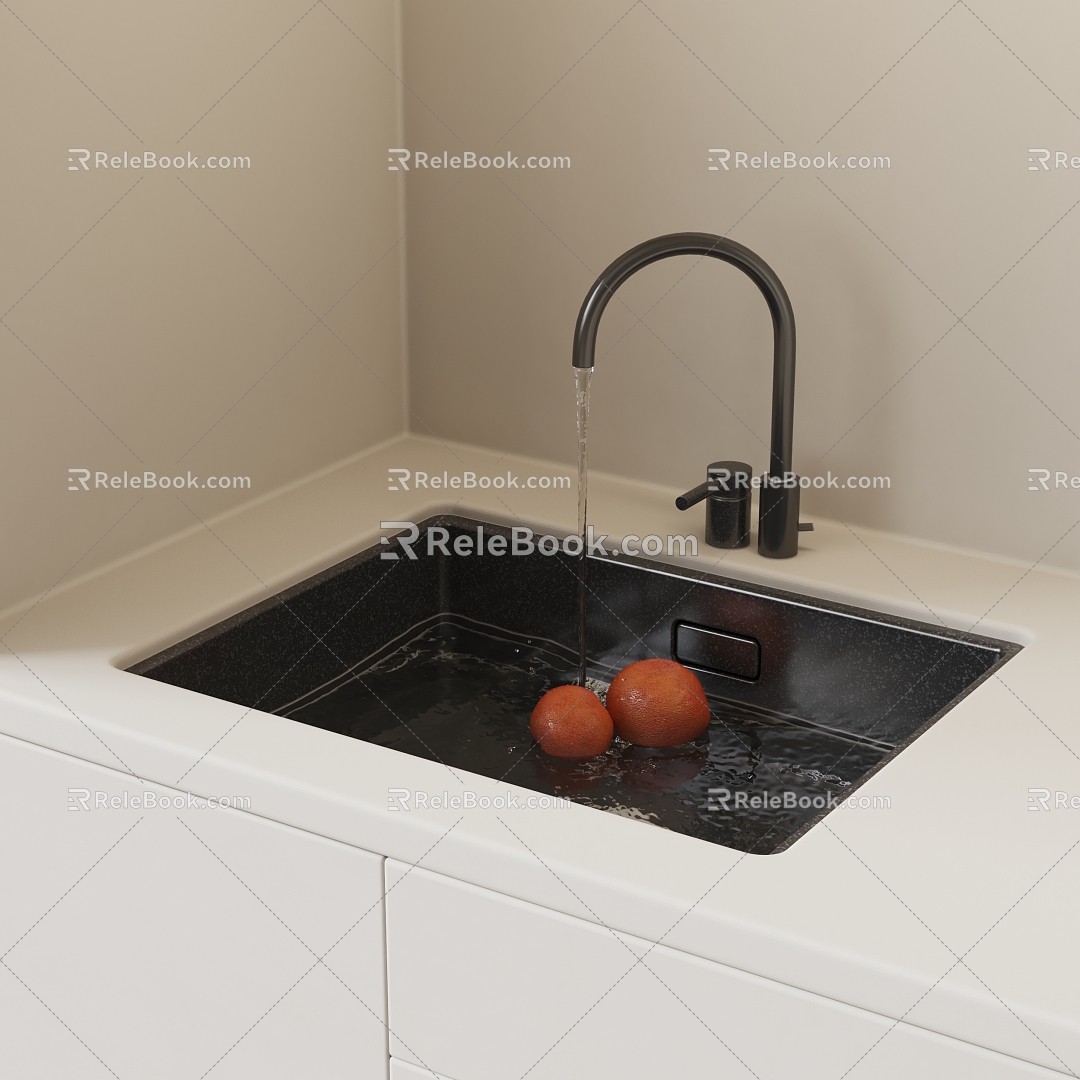 Modern vegetable sink 3d model