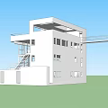 Modern Detached Villa With Multi Level Structure Exterior Staircase And Open Balcony Design 3d model