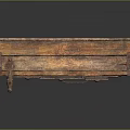 Rustic Wooden Workbench Furniture With Drawers X Shaped Base And Long Surface