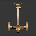 Elegant Golden Handcart Model With Stylish Wheels And Handle Design