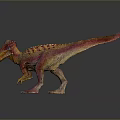 Detailed Colorful Dinosaur Model Featuring Red Yellow Spots and Standing Stance