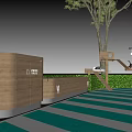 Outdoor Pet Activity Park With Agility Obstacles Grassy Lawn And Training Areas