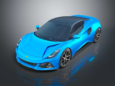 Blue Sports Car With Sleek Design Shiny Exterior And Alloy Wheels 3d model