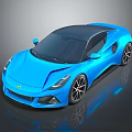 Blue Sports Car With Sleek Design Shiny Exterior And Alloy Wheels