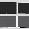 Four Modern Televisions Mounted on Wall With Black Screens and Different Sizes 3d model