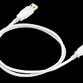 White USB Data Cable With Male to Male Plugs for Device Connection