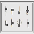 Modern Black and Gold Wall Lamps with Square and Circular Design for Interior Decoration