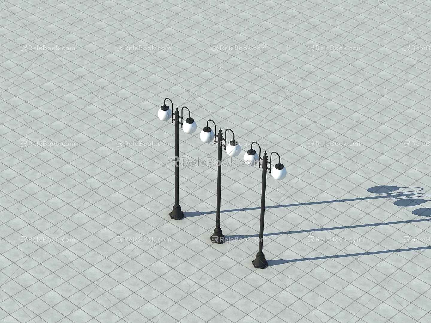 Modern street lamp commercial landscape sketch model