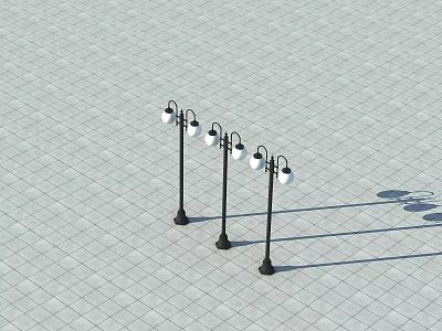 Modern street lamp commercial landscape sketch 3d model