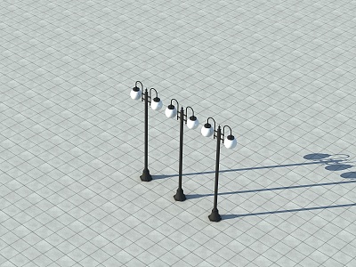 Modern street lamp commercial landscape sketch 3d model