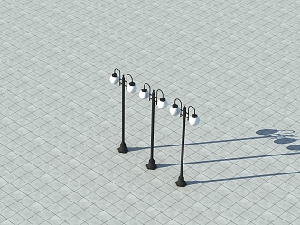 Modern street lamp commercial landscape sketch 3d model