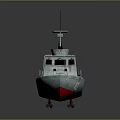 Gray Military Patrol Boat With Gun Lifebuoy And Number 10