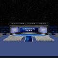 DORADOSUN Stage With Blue Lighting Starry Background Large Screen And Audience Seats