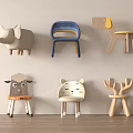 Adorable Animal Shaped Wooden Children's Chairs For Kids Room Decor