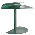 Modern Green Side Table Featuring Curved Top And Sturdy Metal Base Design 3d model