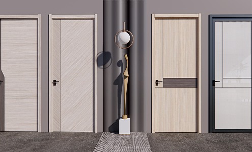 Modern swing door 3d model