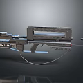 Futuristic Sci Fi Weapon With Metallic Structure Advanced Design And Blue Accents