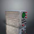 Weapon Control Panel With Silver Metal Body Green Display Showing 00 And Red Black Knobs