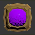 Handmade Stone Wood Frame Enclosing Shiny Purple Gem Centerpiece