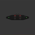 Electric Skateboard With Black Deck Green Circular Lights And Red Strap Foot Bindings