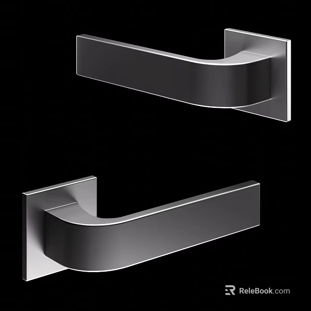 Contemporary Stainless Steel Door Handle With Smooth Curved Design For Homes 3d model 