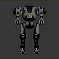 3D Robot Character Model Featuring Mechanical Design Gray Black Color And Robotic Limbs