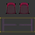 Modern Bar Counter Design With Sleek Black Frame And Yellow Gray Upholstered Bar Stools