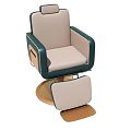 Elegant Modern Massage Chair With Beige Green Leather Ergonomic Design And Footrest