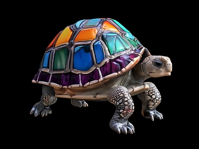 Ornament Turtle Colorful Turtle Stone Colorful Stone Rainbow Turtle 3d model