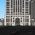 High Rise Residential Buildings Featuring Central Green Courtyard In Urban Setting