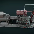 Industrial Mechanical Equipment With Electric Motor Air Reservoir Steel Pipes Control Valves And Hydraulic Pump