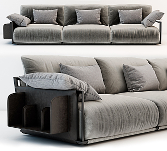 Modern three-seat sofa 3d model