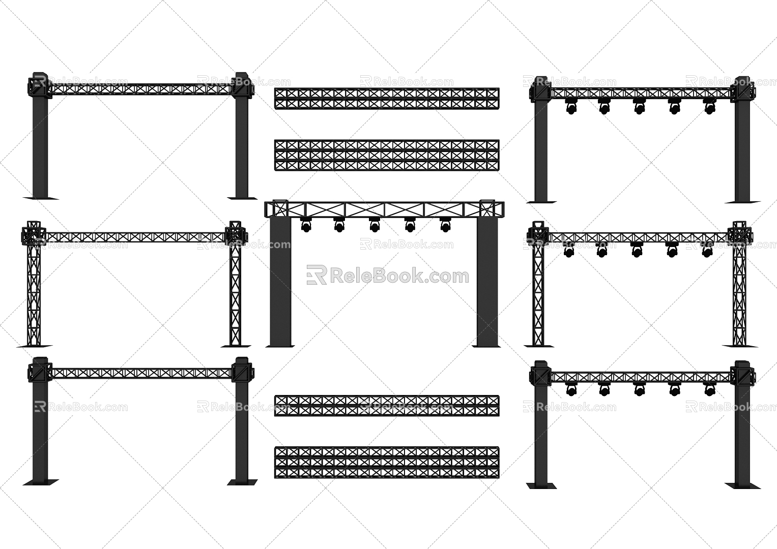 Light frame steel frame profile bracket truss net frame spotlight TRUSS frame scaffold 3d model