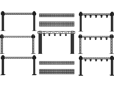 Light frame steel frame profile bracket truss net frame spotlight TRUSS frame scaffold 3d model