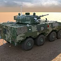 Military Armored Vehicle With Camouflage Paint 6x6 Wheel Drive Mounted Machine Gun For Desert Terrain
