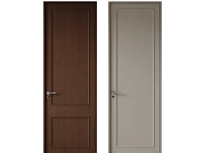 Dark Brown and Light Gray Hinged Doors with Modern Design for Home Use 3d model