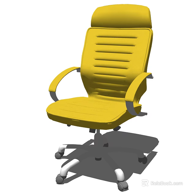 Modern Ergonomic Yellow Office Chair With Adjustable Armrests Swivel Wheels For Home Office 3d model 