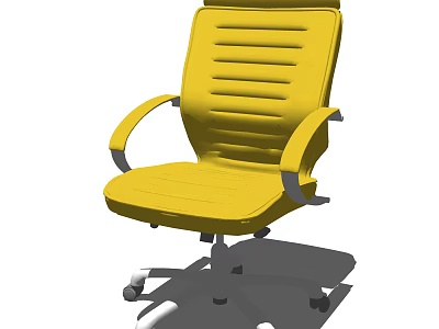 Modern Ergonomic Yellow Office Chair With Adjustable Armrests Swivel Wheels For Home Office 3d model