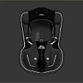 Modern Black Go-Kart With Sleek Streamlined Body Single Seat And White Wheels