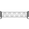 Garden Ornamental Rail With Decorative Patterns And Gray Pillars For Outdoor Use