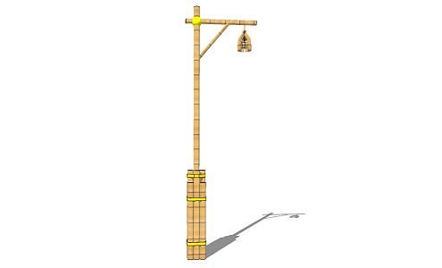 New Chinese Style Street Light Classical Antique Street Light Antique Garden Light Bamboo One-way Light 3d model