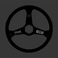 Car Black Steering Wheel With MOMO Brand Three Spoke Design And Sporty Look