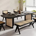 -Ji Feng Tea Table and Chair Combination Tea Table Tea Table Tea Chair Big Board Table Tea Table Reception Table 3d model